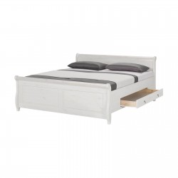 Кровать двуспальная Мальта 160 с ящиками (белый воск)